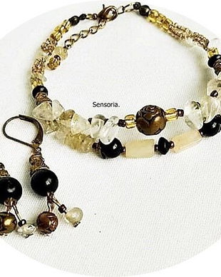 set pietre semipretioase citrin si onix