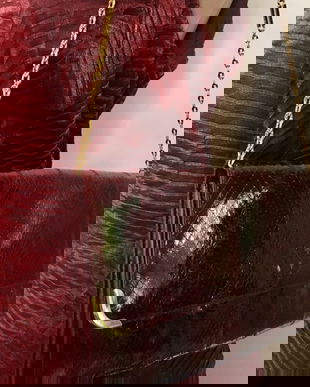 Geanta piele lăcuită, patern snackleather