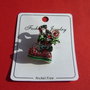 Brosa argintie cu cristale si emailata - ghetuta cadouri Craciun - aprox 13x24x33 mm