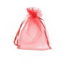Saculet organza rosu aprox 85x120 mm