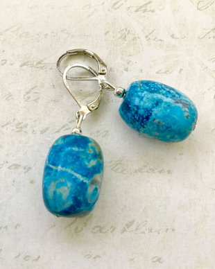cercei agate albastre