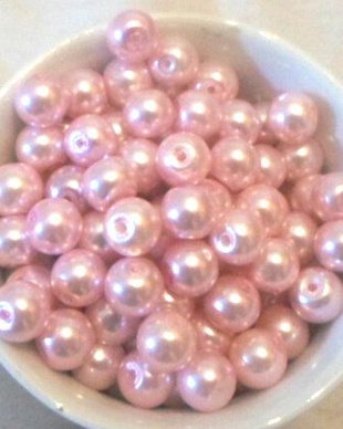 Margele sticla roz deschis pal 8 mm cal. II