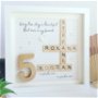Rama personalizata pentru aniversare 5 ani de casatorie | Cadou pentru nunta de lemn | Tablou decorativ cu nume si data casatoriei