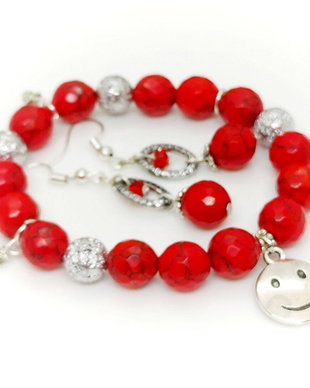 Set /bratara si cercei /red