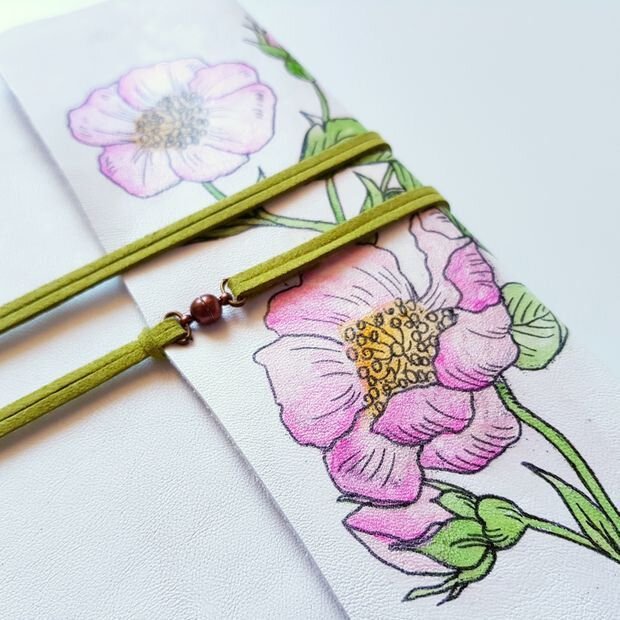 SET trandafir sălbatic - piele naturală: jurnal+ penar+ stilou