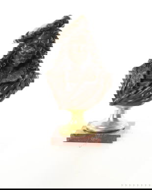 Bust Rembrandt-statueta din bronz pe un soclu din marmura