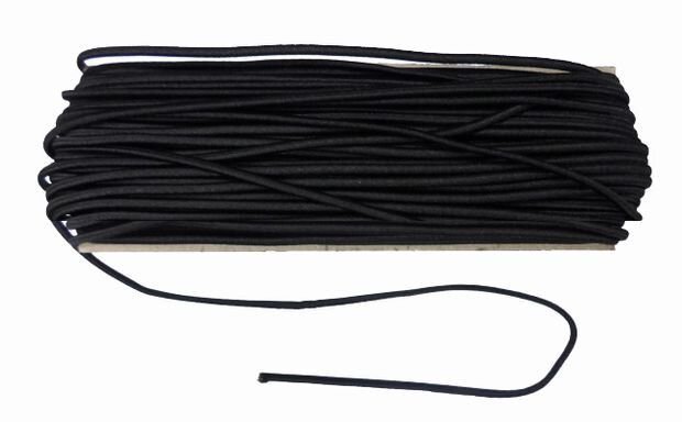 (25m) Elastic negru rotund pentru masti de protectie , grosime 2 mm cod k17