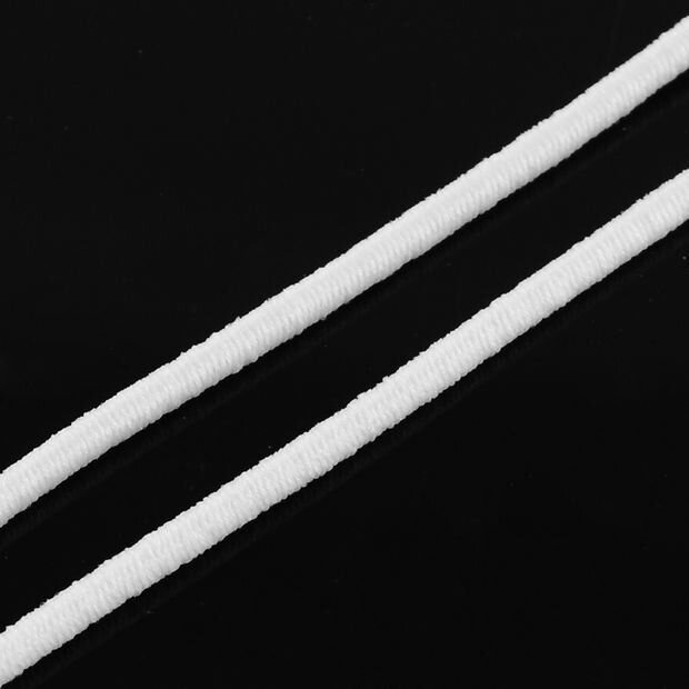(25m) Elastic alb rotund pentru masti de protectie , grosime 2 mm cod k19