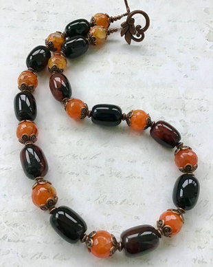Colier vintage agate