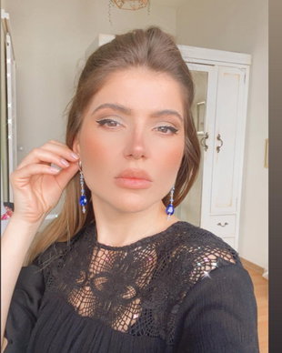 Cercei cu cristal albastru regal