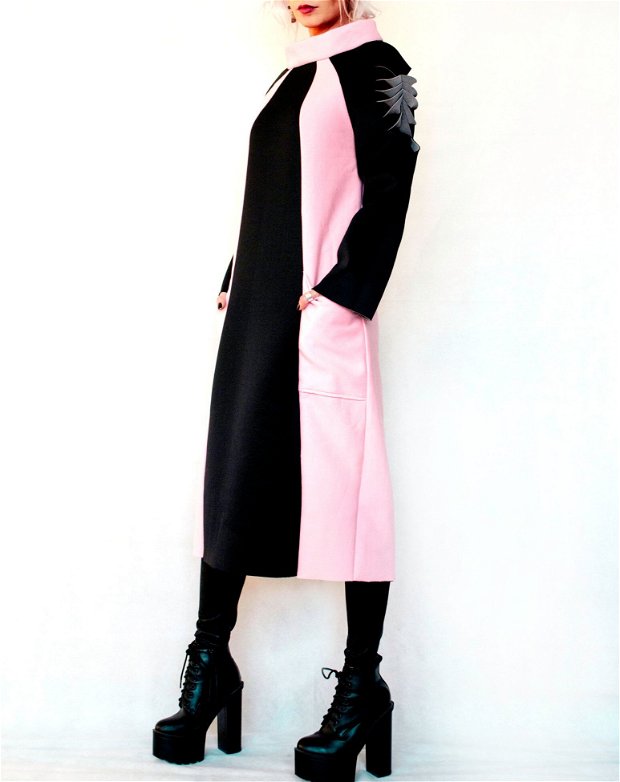 Rochie neopren black&pink