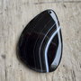 Pandantiv agata neagra, 58x40 mm