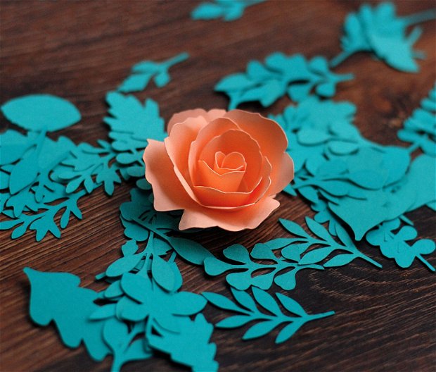 Flori 3D - Nuante pastelate - carton colorat160gr.