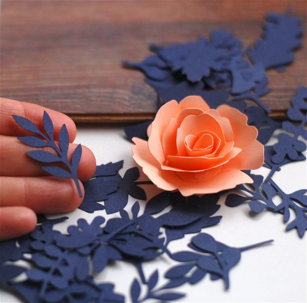 Flori 3D - Nuante pastelate - carton colorat160gr.