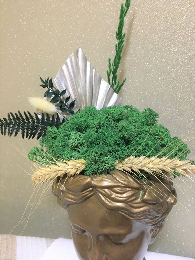 Vaza Venus cu licheni decorativi si plante stabilizate