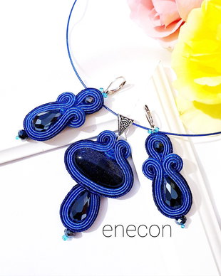 Set albastru soutache
