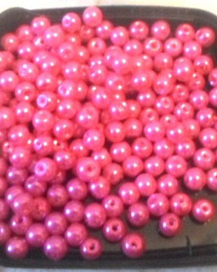 Margele sticla hot pink 6 mm cal. II