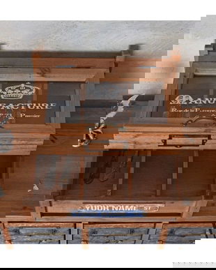 Cutie pentru tacamuri din lemn masiv maro cu sticla