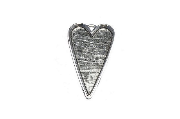 Pandantiv metalic, argintiu antichizat, 53x30 mm