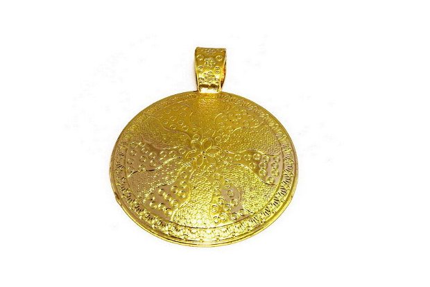 Pandantiv metalic, auriu, 70x55 mm