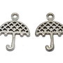 Pandantiv metalic, argintiu antichizat, 21.5x16 mm