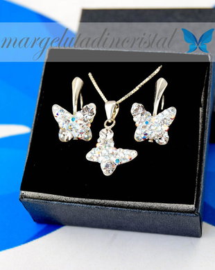 Set Swarovski / Butterfly / Fluturasi / Argint 925