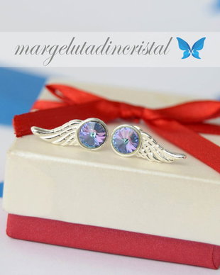 Cercei Swarovski / Aripi De Inger / Angel Wings / Argint 925