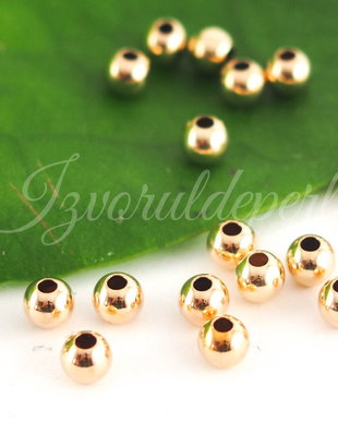 Margele 2.5/3mm, gold filled (1)