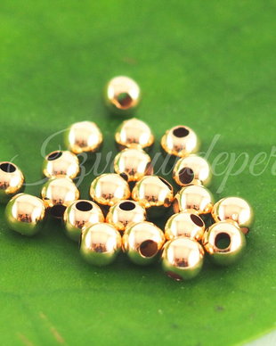 Margele 4mm, 14 K gold filled (1)