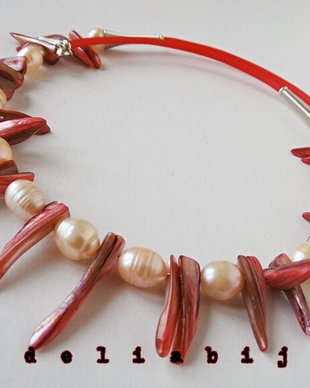 Colier sidef si perle naturale