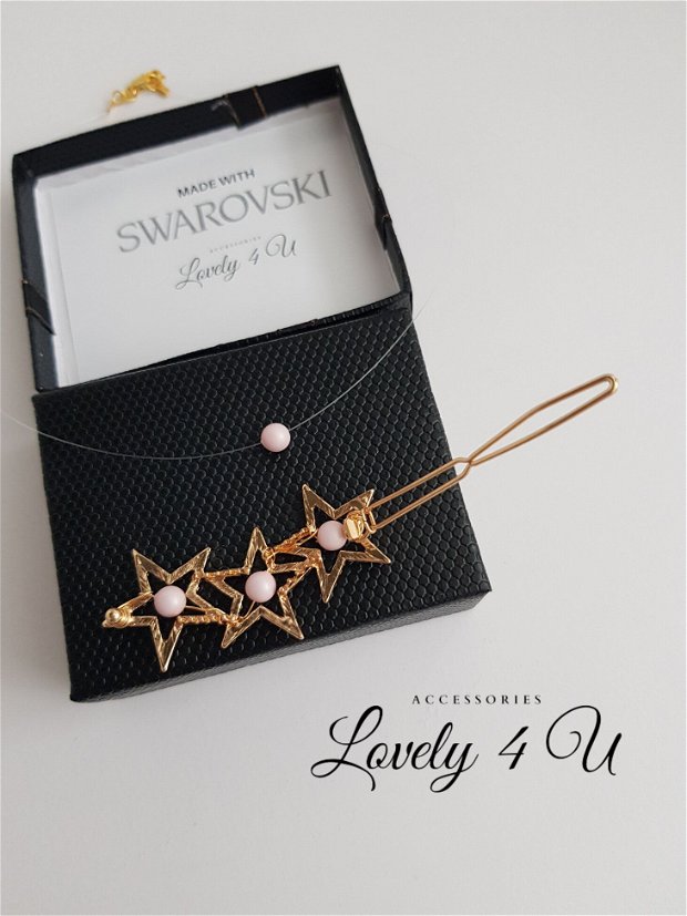 Set Agrafa cu perle Swarovski și colier cu perla Swarovski