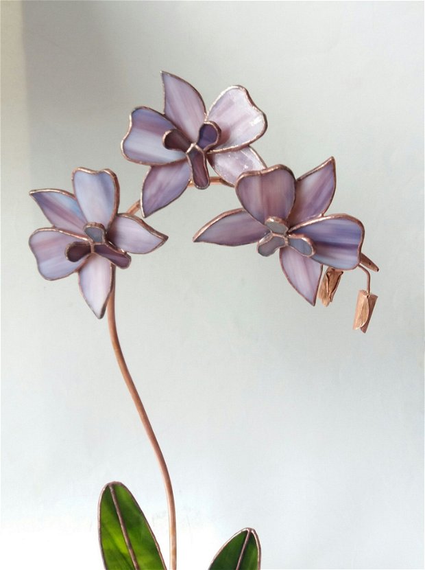 decoratiune orhidee din sticla