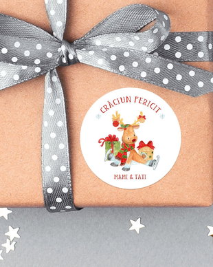 Stickere personalizate Craciun Fericit