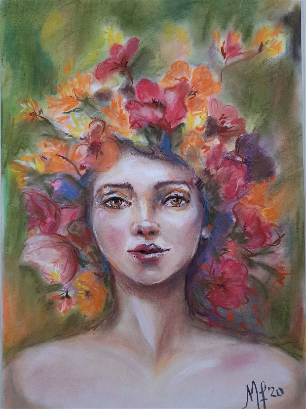 Portret pictat pastel