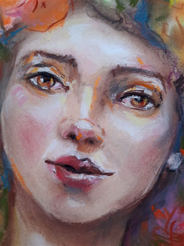 Portret pictat pastel