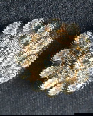 BROSA/PANDANTIV SUPERBA ANII 40 ARGINT FILIGRAN SI CRISTALE BOEHMIA