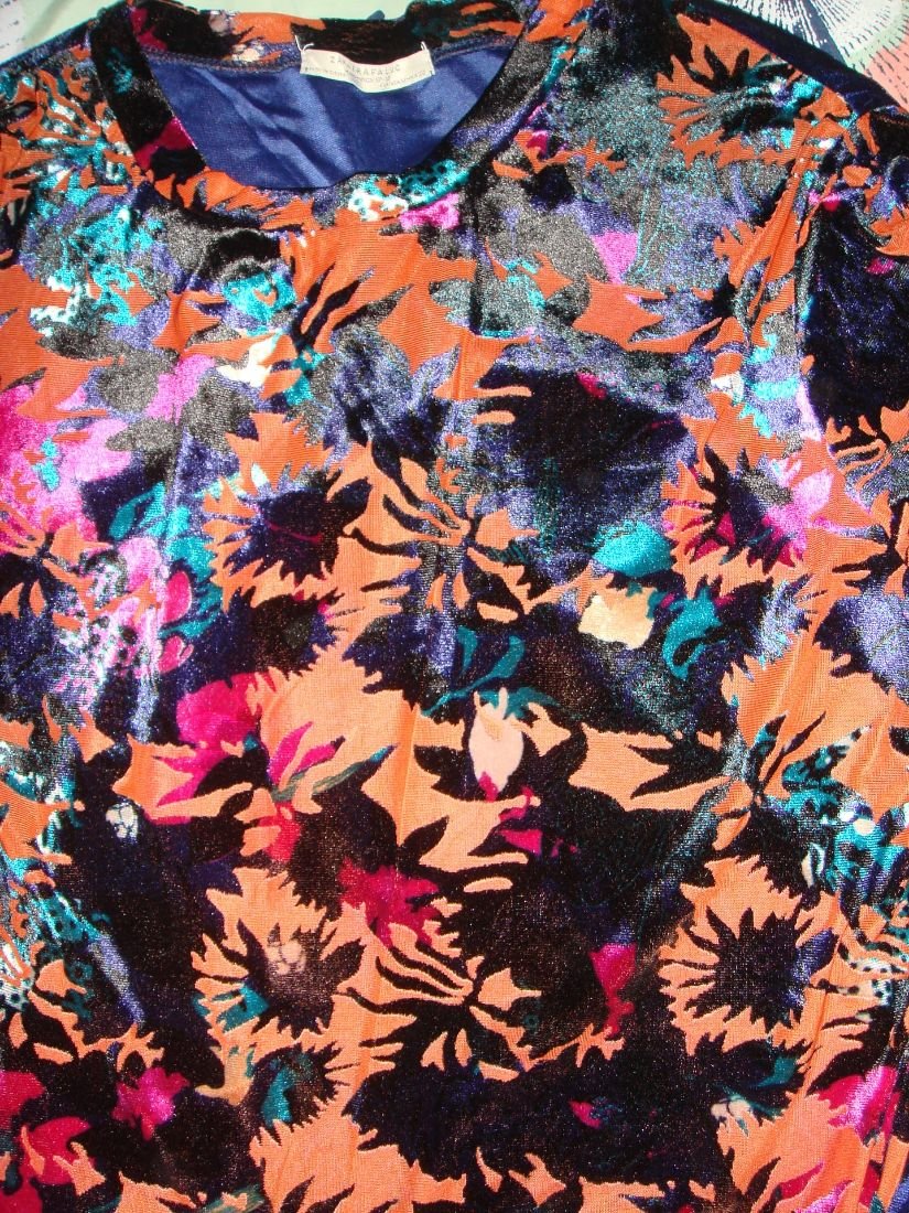 Zara TRF - Bluza noua, din catifea colorata