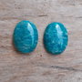 Cabochon amazonit rusesc, 25x18 mm (2 buc)