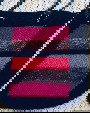 Geanta de iarna, tricot captusit cu panza