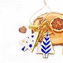 Glamour Christmas Box -Brazi- Trei globuri din pasta ceramica pictate cu foita de aur lichida