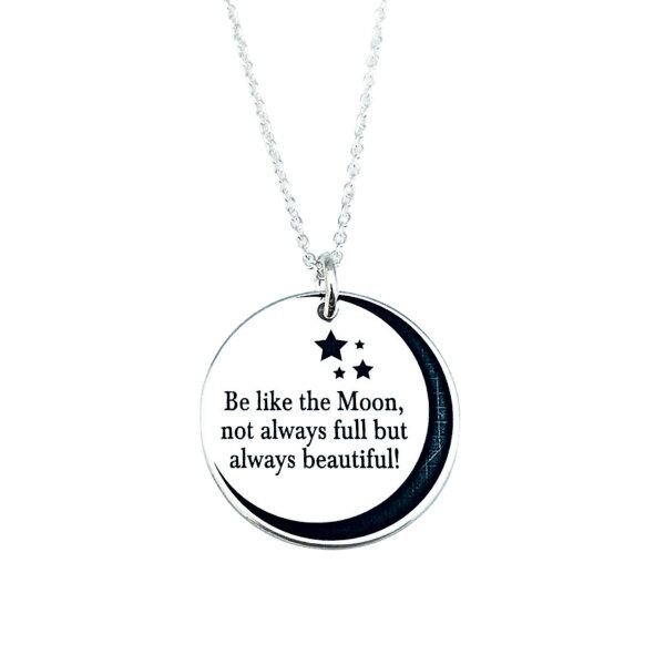 Be like the Moon - Colier personalizat argint gravat