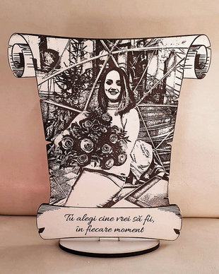 Pergament cu POZA GRAVATA - si MESAJ personalizat