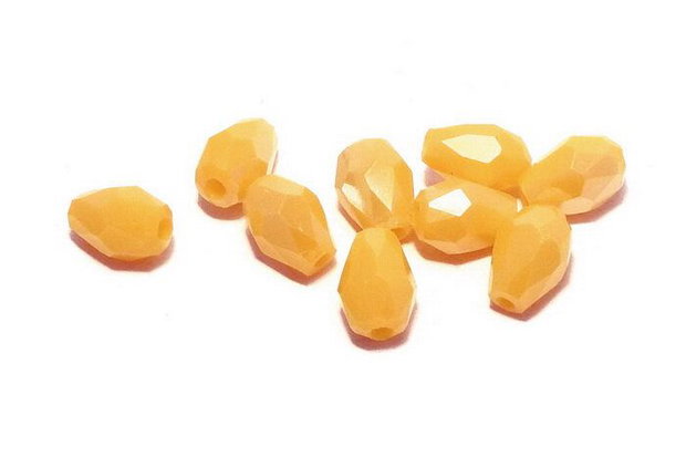 Margele din sticla, lacrima, opace, 6x4 mm, portocalii