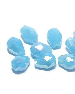 Margele din sticla, lacrima, opace, 6x4 mm, turcoaz
