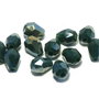 Margele din sticla, lacrima, opace, 6x4 mm, verde inchis