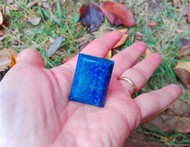 Inel Lapis lazuli fatetat si Argint 925 - IN851 - Inel albastru reglabil, inel pietre semipretioase, inel patrat, cadou sotie, cadou aniversare, cadou 8 martie, cadou Dragobete, cadou Valentine's Day, cadou Craciun, cristale vindecatoare, cristaloterapie