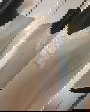 Bluza ivoire matase naturala broderie