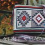 geanta handmade crosetata ornamentata cu motivul popular din Banat ciutura