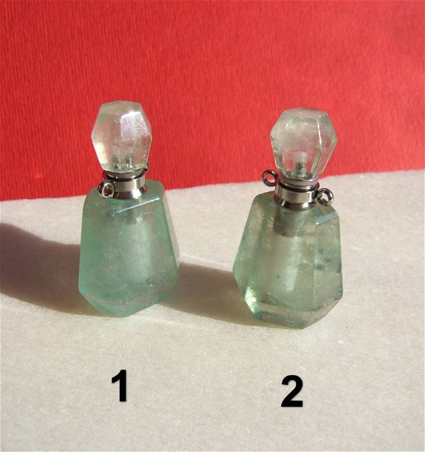 Sticluta din aventurin pentru parfum sau ulei esential aprox 13x20x26 mm - 36.5 - 37.5 mm (cu capacelul)