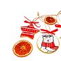 Christmas Box -Animalute Vesele Nr.2 -Trei globuri din pasta ceramica pictate cu foita de aur lichida si acrilice